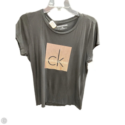 Top Short Sleeve By Calvin Klein In Black, Size: L