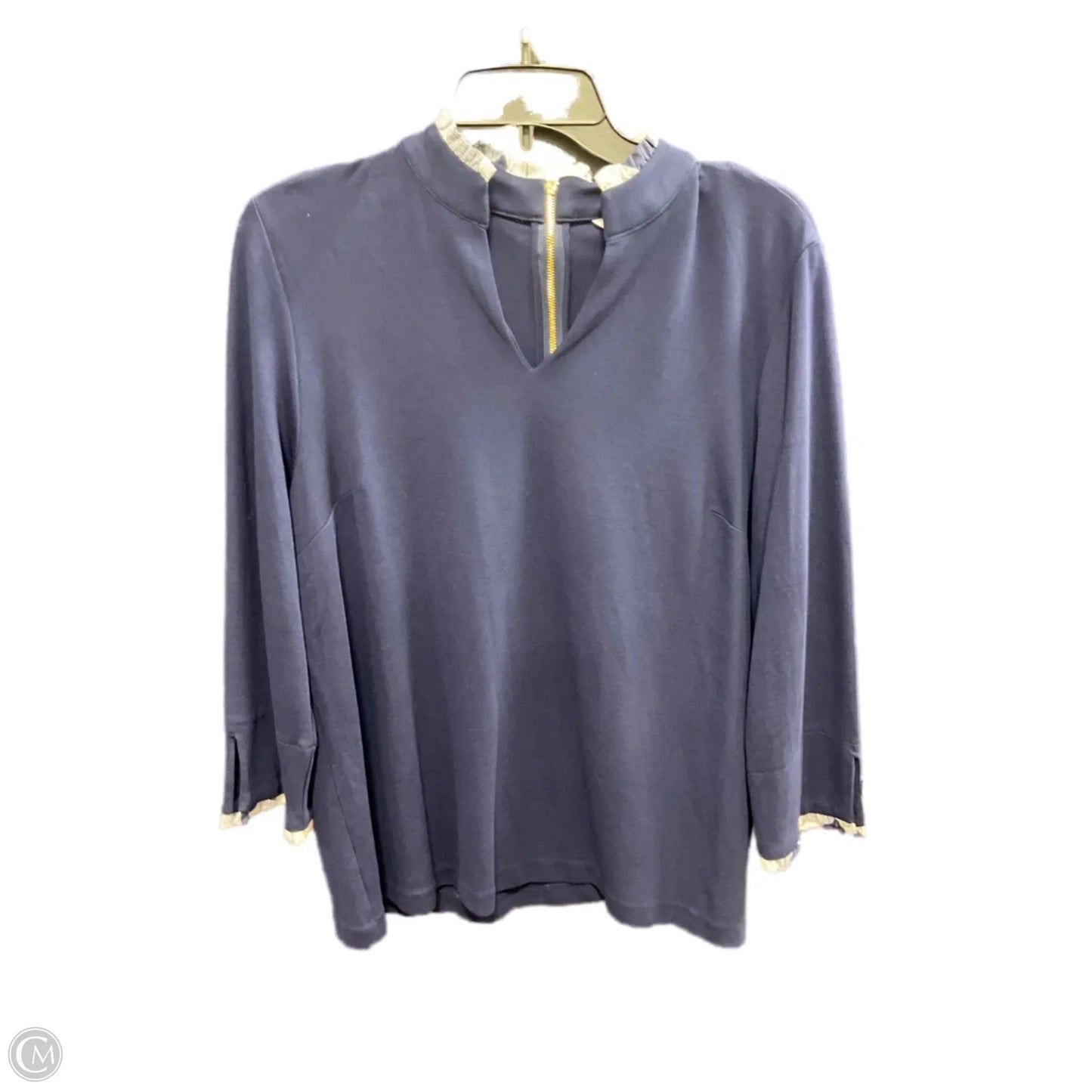 Top Long Sleeve By Croft And Barrow In Blue, Size: Xl