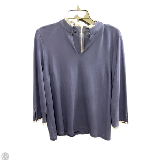 Top Long Sleeve By Croft And Barrow In Blue, Size: Xl