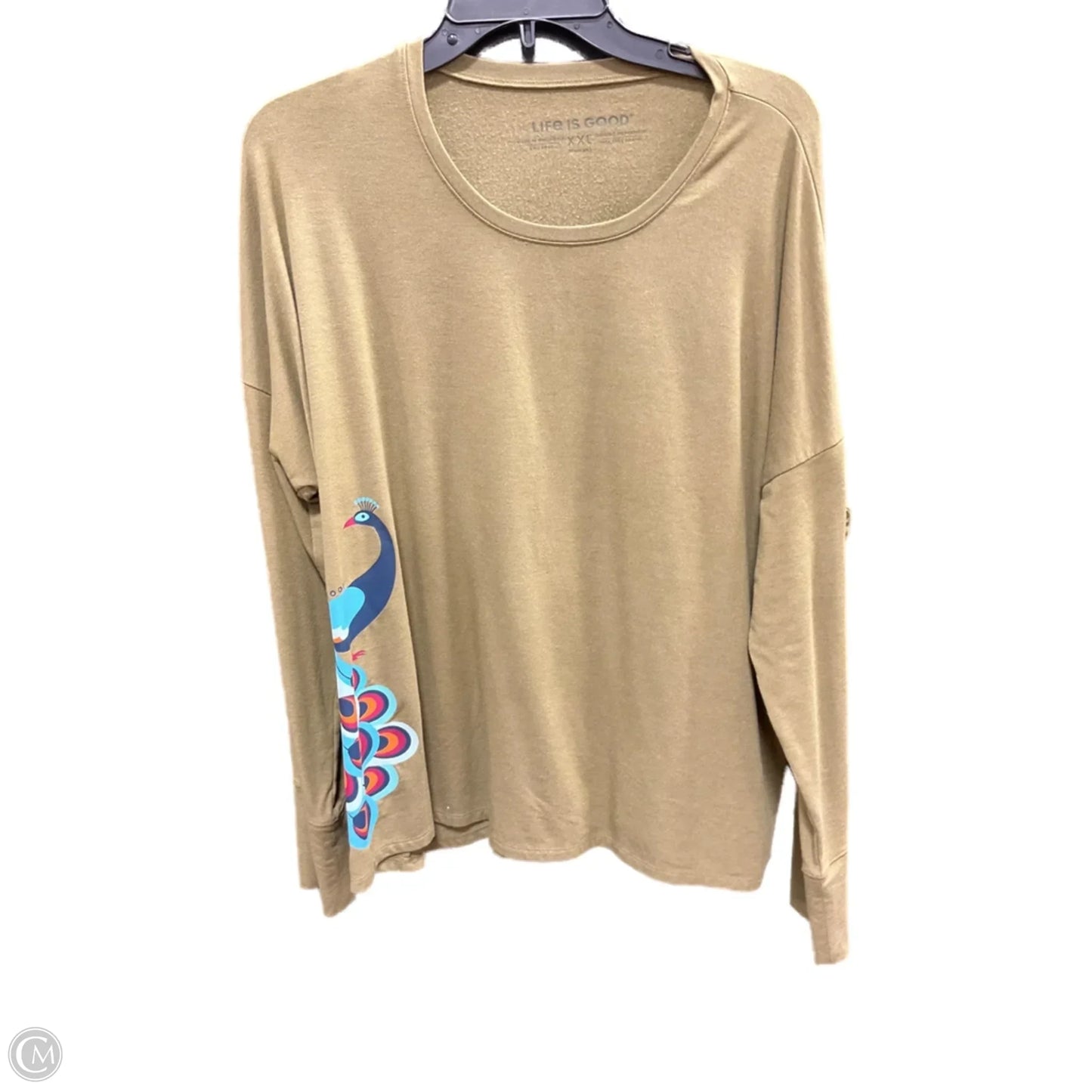 Top Long Sleeve By Life Is Good In Green, Size: Xxl