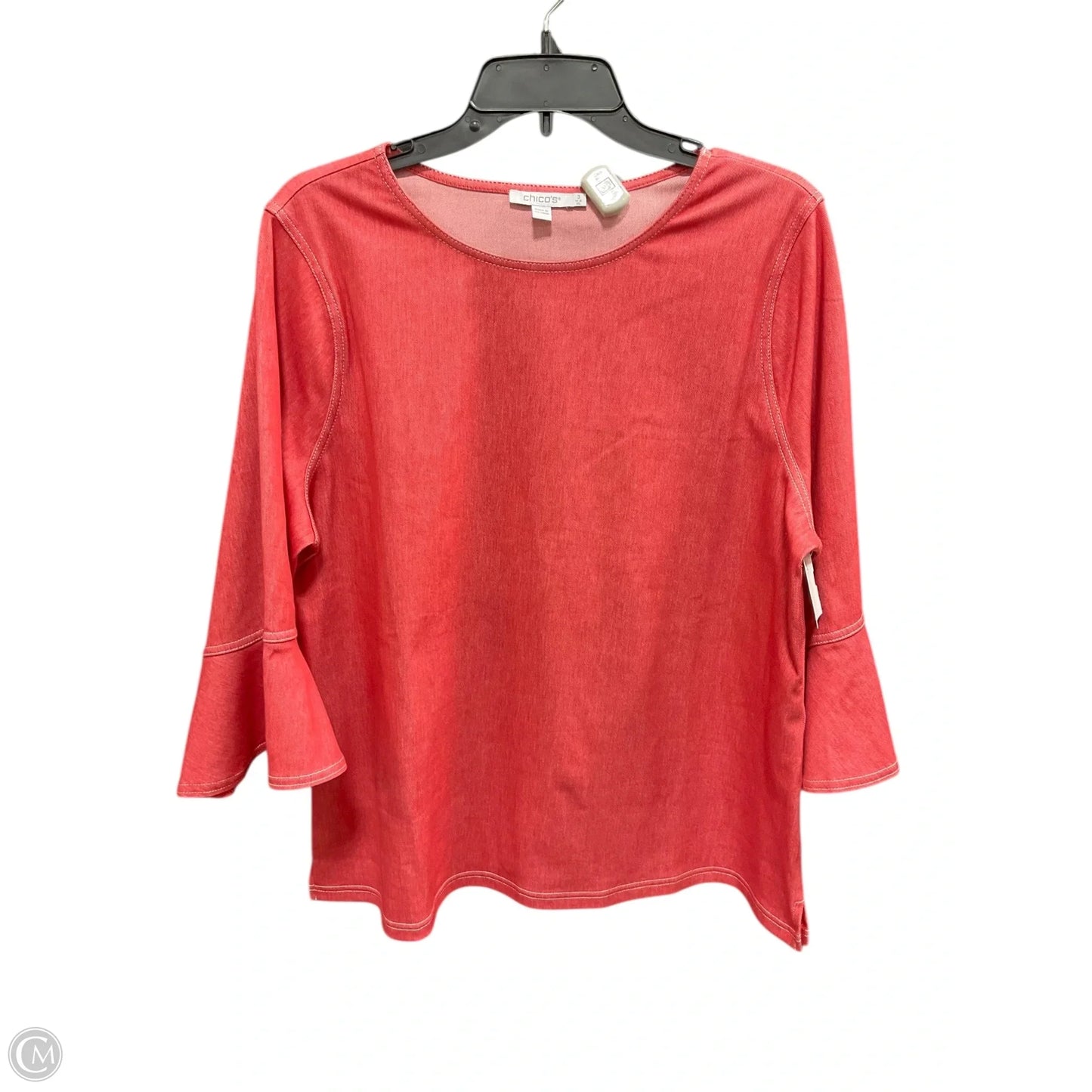 Top 3/4 Sleeve By Chicos In Red, Size: Xl
