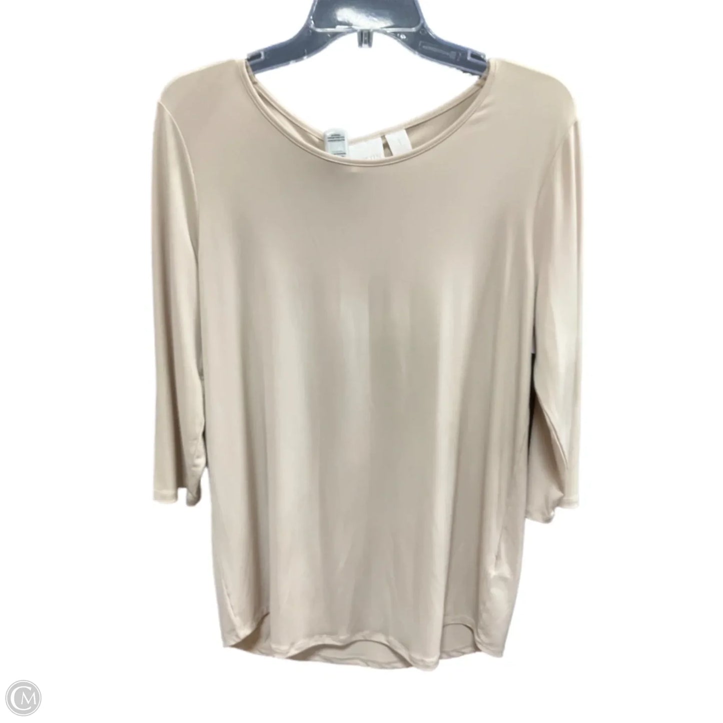 Top 3/4 Sleeve By Chicos In Beige, Size: M
