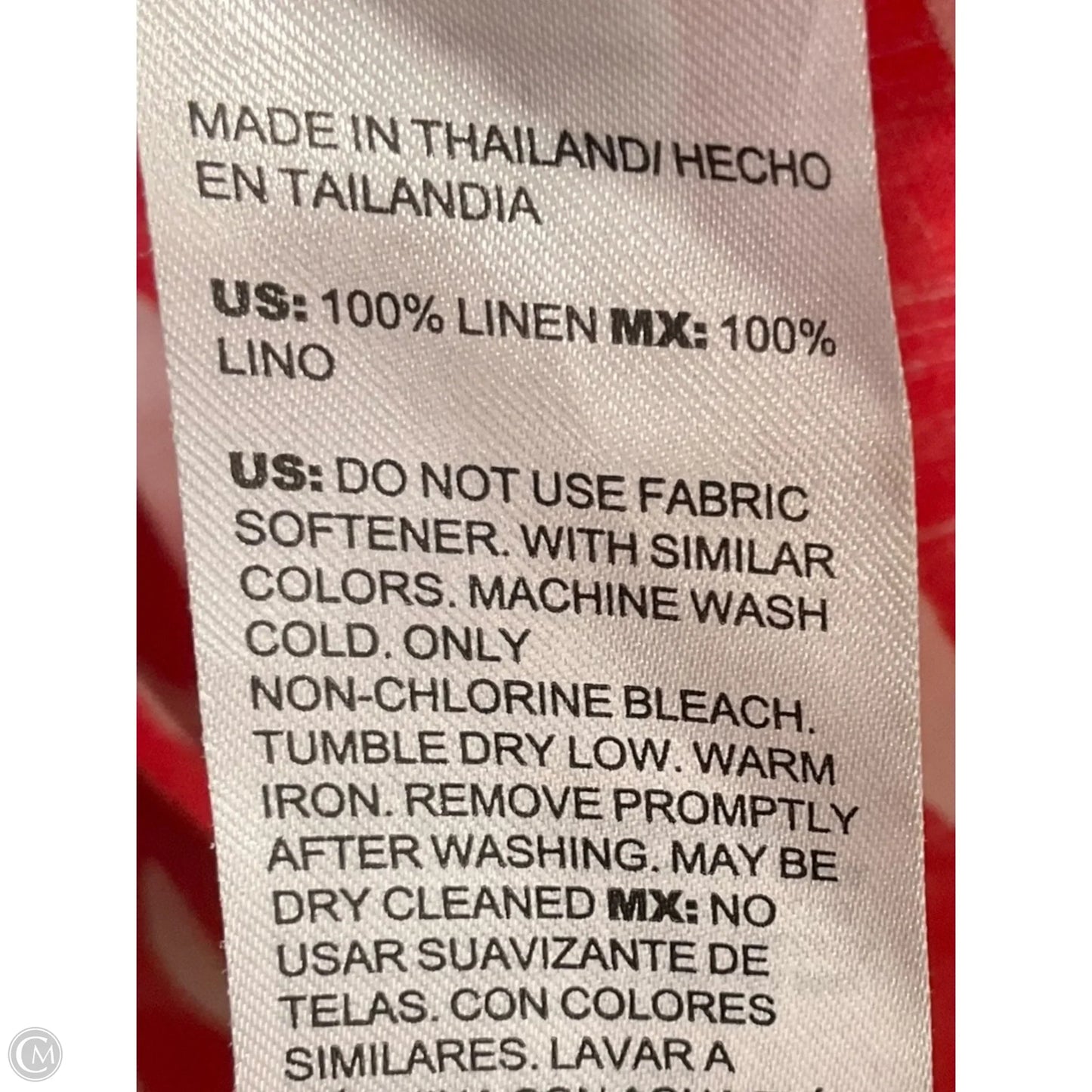 Blouse Long Sleeve By Chicos In Pink & White, Size: 4