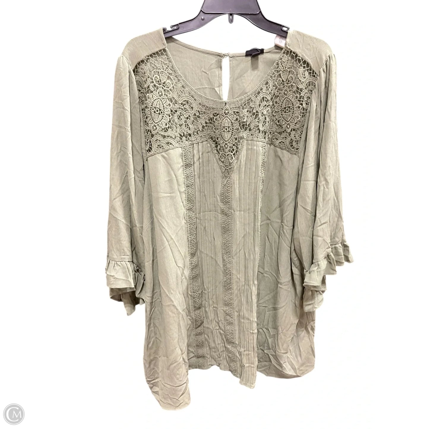 Top 3/4 Sleeve By Torrid In Green, Size: 3x