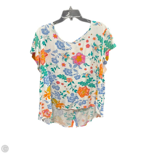 Top Short Sleeve By Rachel Zoe In Floral Print, Size: 1x