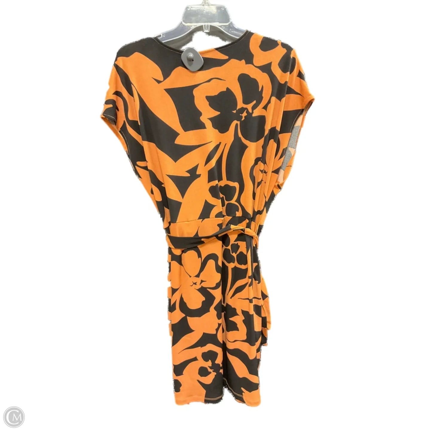 Dress Casual Midi By Nine West Apparel In Black & Orange, Size: 1x