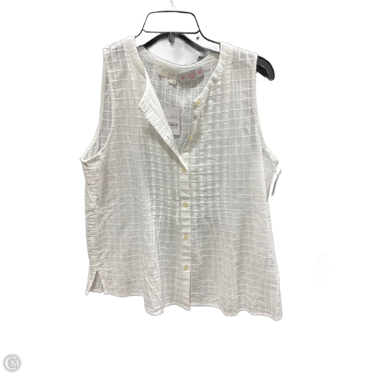 Top Sleeveless By Loft In Cream, Size: M