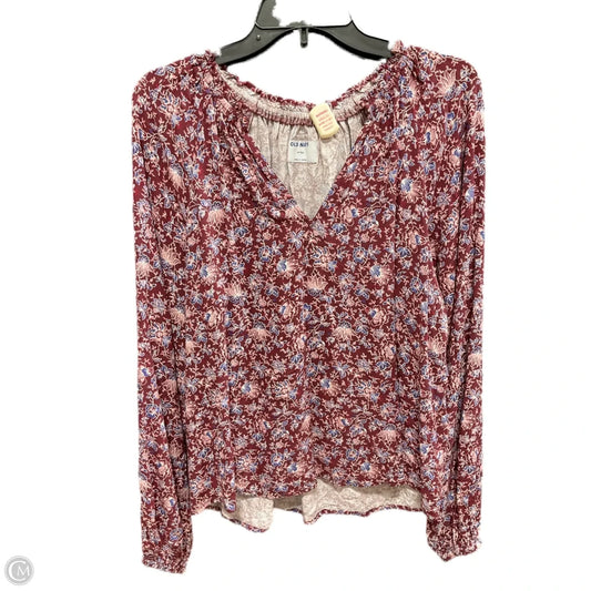 Top Long Sleeve By Old Navy In Blue & Red, Size: M