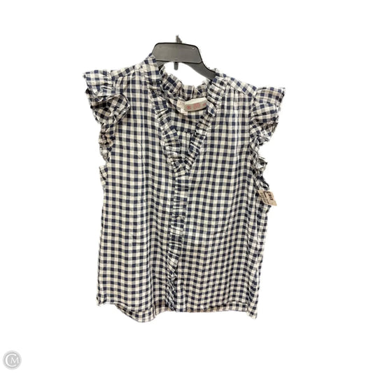 Top Short Sleeve By J. Crew In Blue & White, Size: M