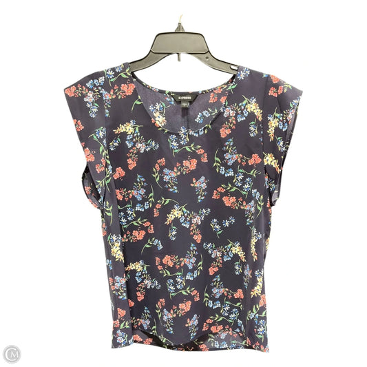 Top Short Sleeve By Express In Floral Print, Size: S