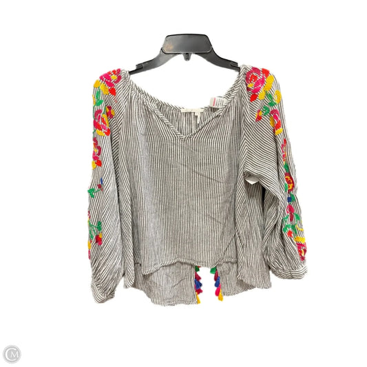 Top 3/4 Sleeve By Floreat In Floral Print, Size: S