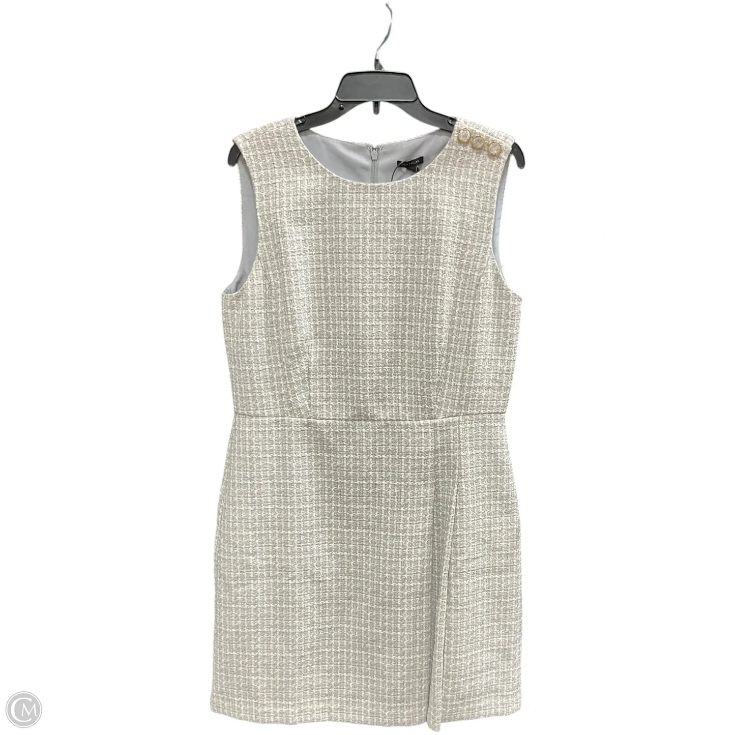 Dress Casual Midi By Anne Klein In Grey & White, Size: 12