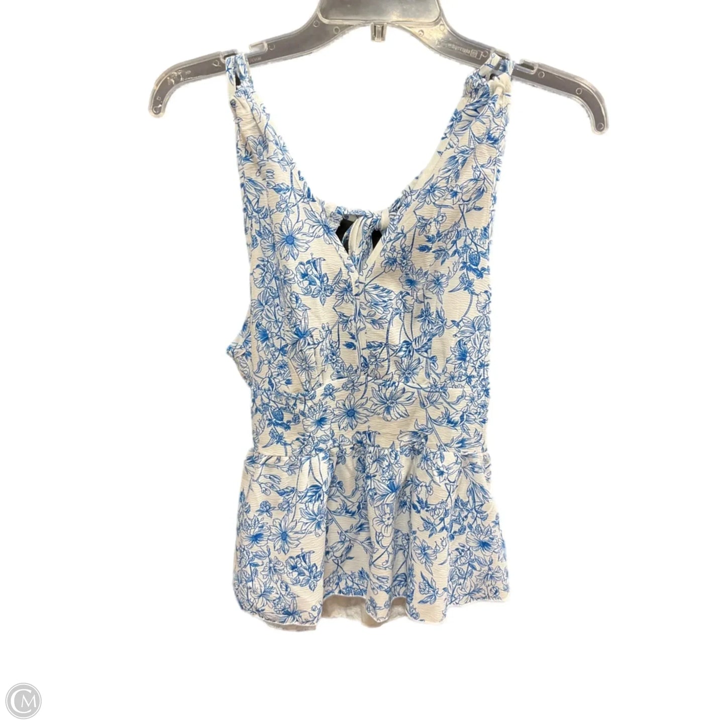 Top Sleeveless By Cmf In Blue & White, Size: Xs