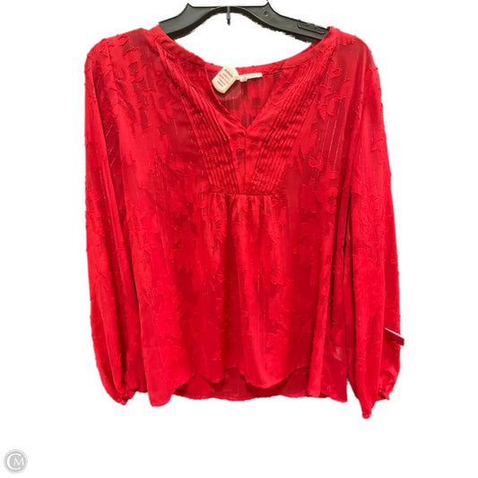 Top Long Sleeve By Maurices In Red, Size: M
