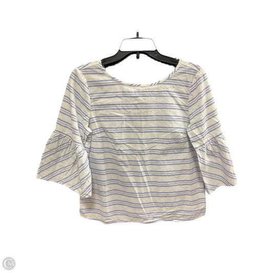 Top 3/4 Sleeve By J. Crew In Blue & White, Size: 4