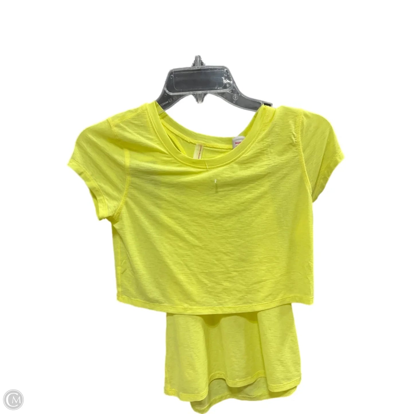 Athletic Top Short Sleeve By Free People In Yellow, Size: Xs