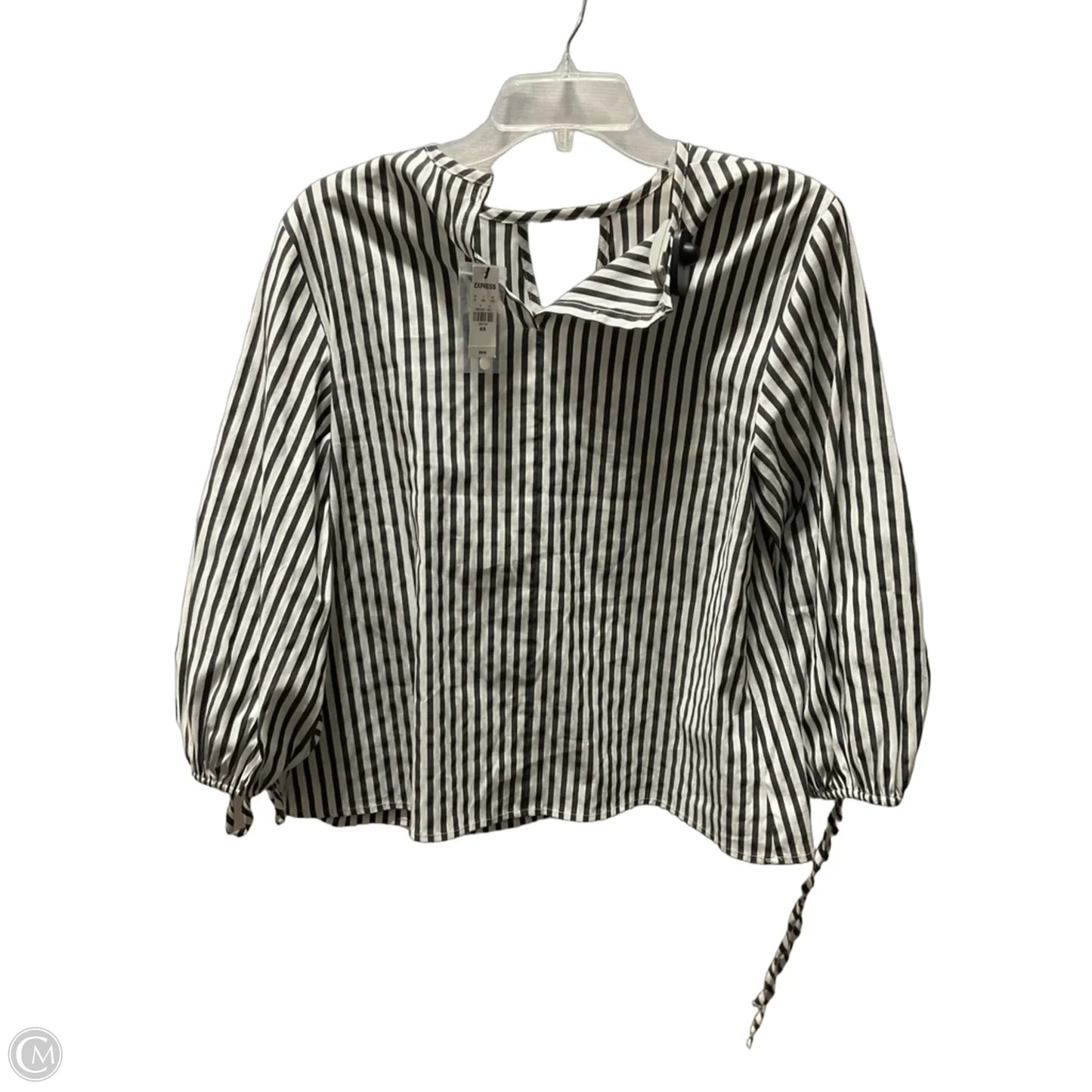 Top Long Sleeve By Express In Striped Pattern, Size: M