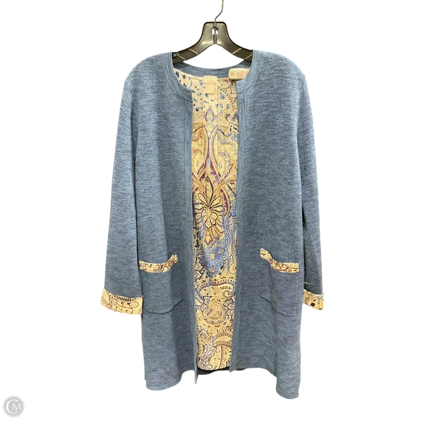 Sweater Cardigan By Chicos In Blue, Size: M