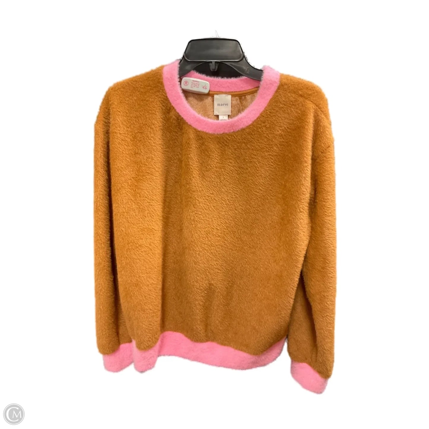Sweater By Maeve In Brown & Pink, Size: L
