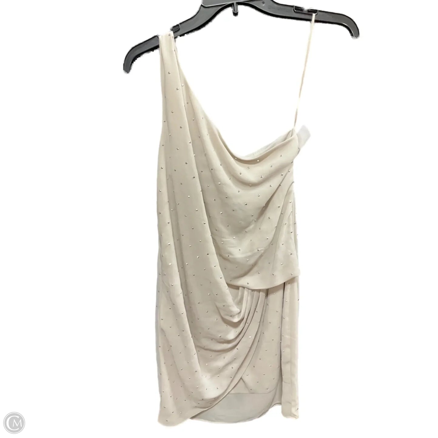 Dress Casual Midi By Express In Cream & Silver, Size: 8