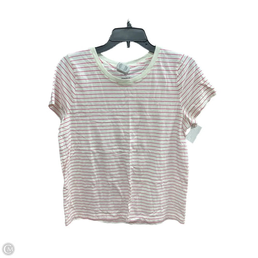 Top Short Sleeve By J. Crew In Pink & White, Size: L