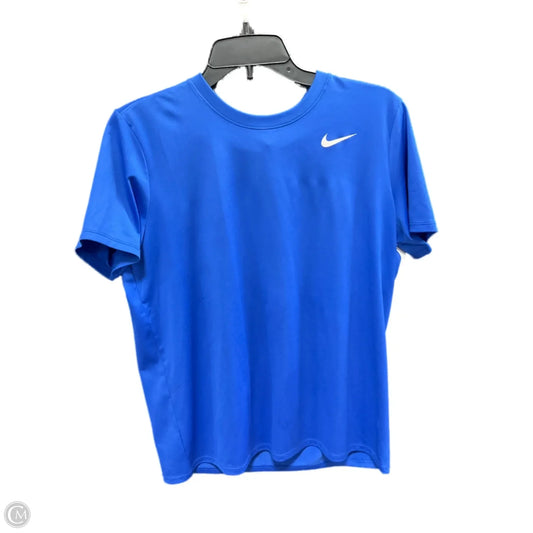 Athletic Top Short Sleeve By Nike Apparel In Blue, Size: L
