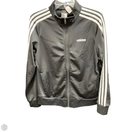 Athletic Jacket By Adidas In Black & White, Size: L
