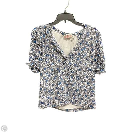 Top Short Sleeve By J. Crew In Blue & White, Size: Xs