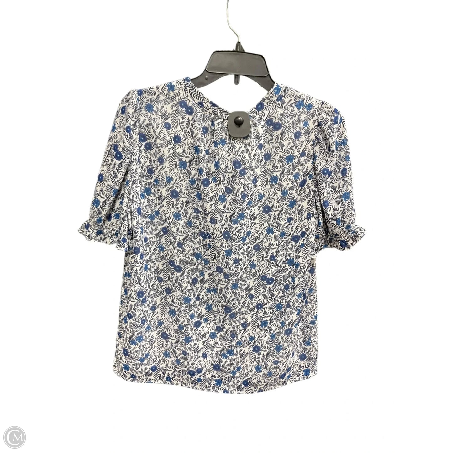 Top Short Sleeve By J. Crew In Blue & White, Size: Xs