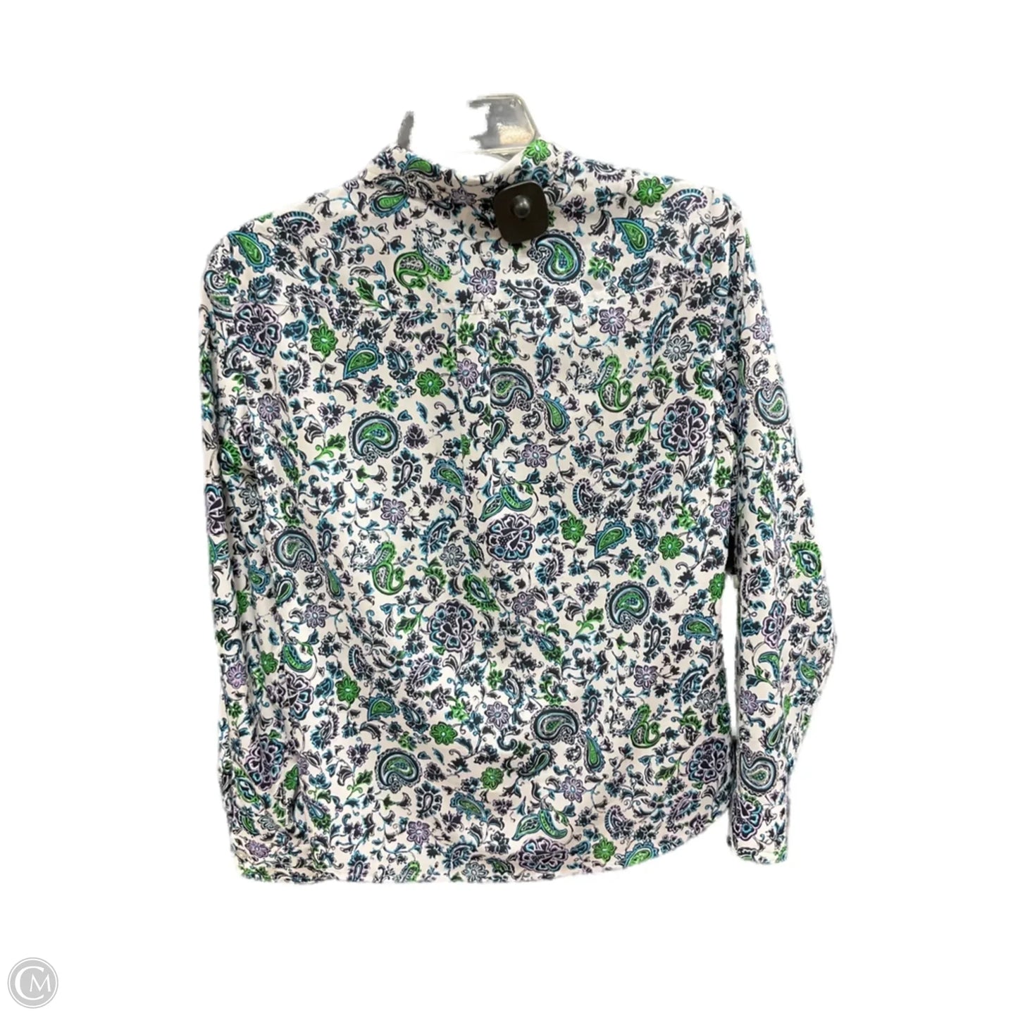 Blouse Long Sleeve By Jones New York In Blue & Green, Size: M