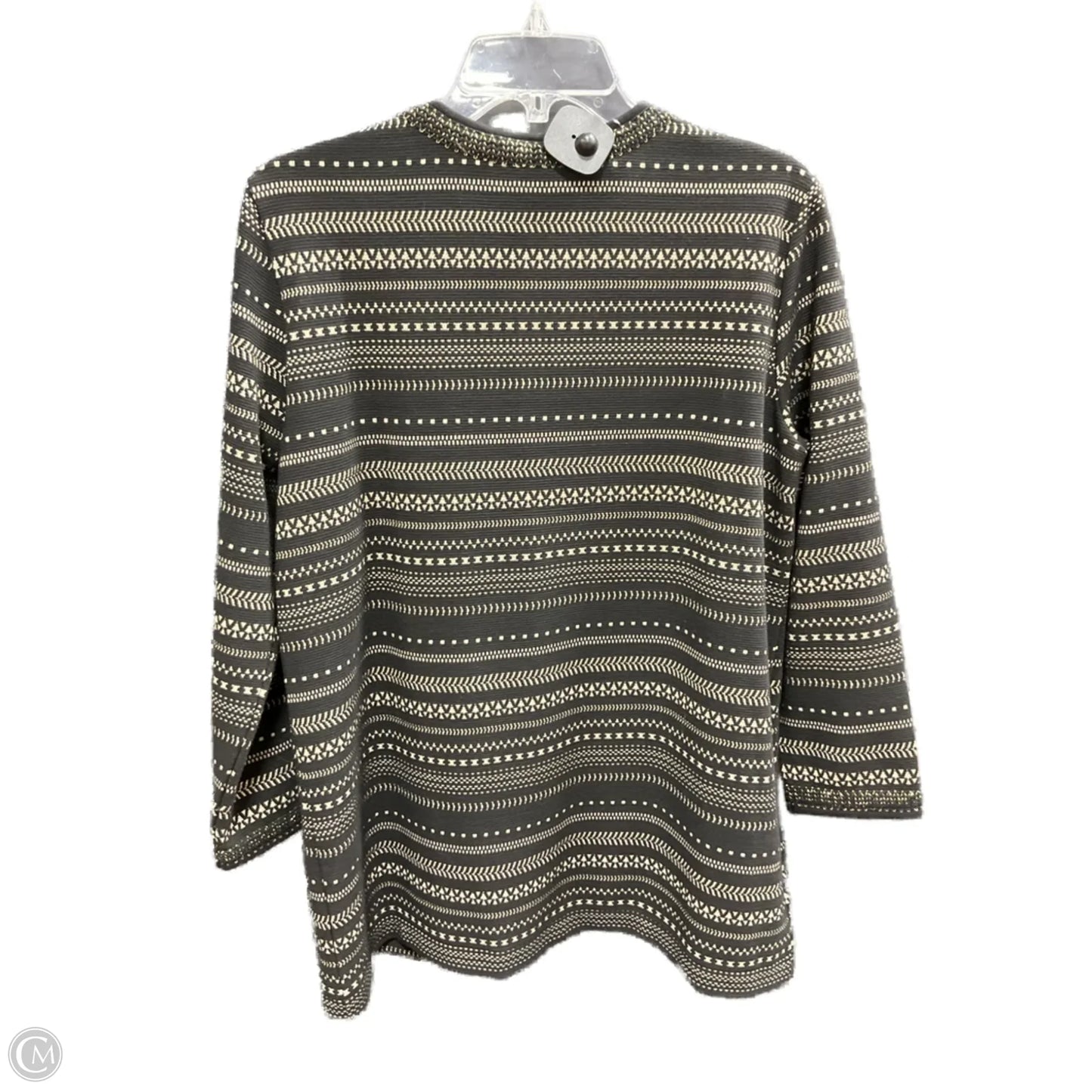 Sweater Cardigan By Ruby Rd In Black & Gold, Size: M