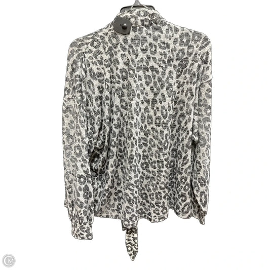 Sweater Cardigan By Chicos In Grey, Size: L