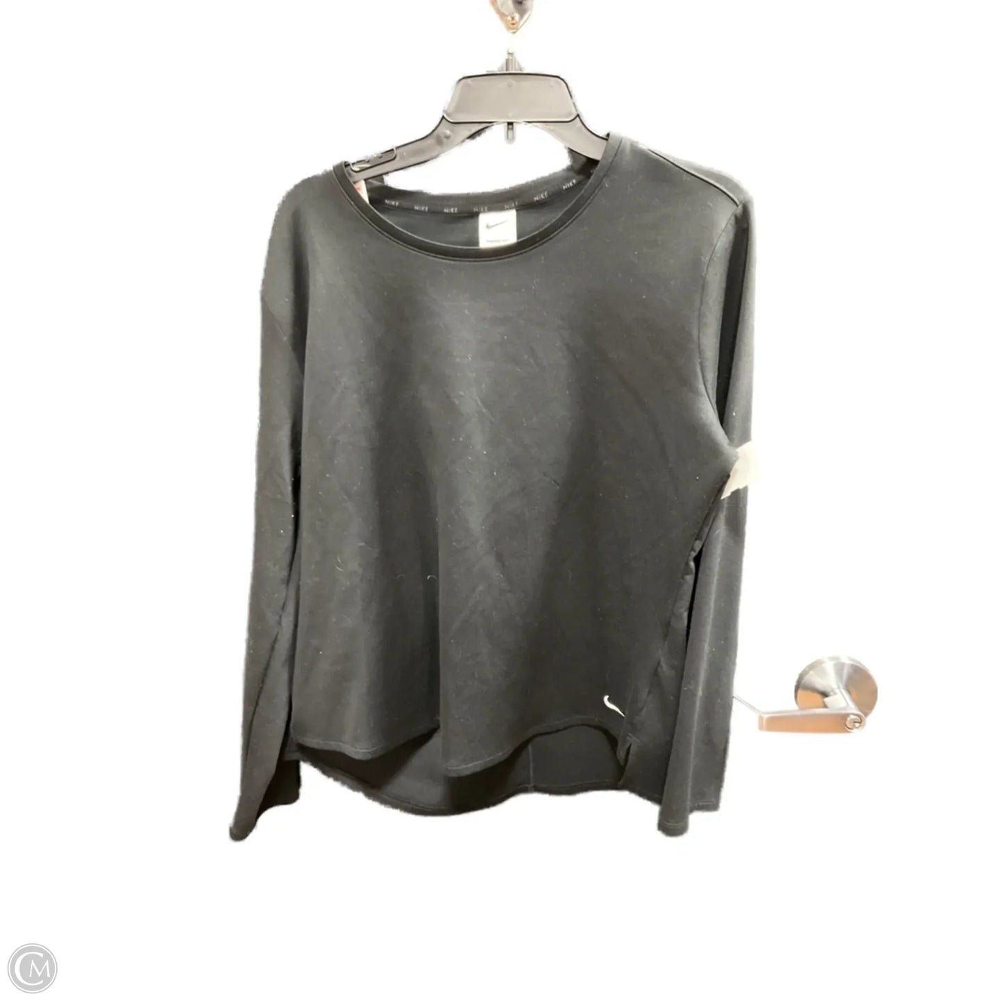 Athletic Top Long Sleeve Crewneck By Nike In Black, Size: Xl