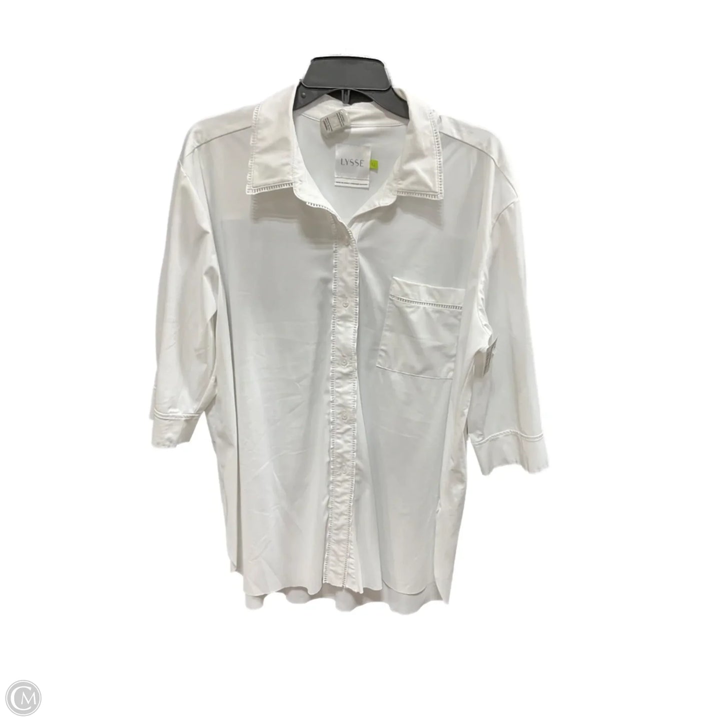 Blouse Long Sleeve By Lysse In White, Size: Xl