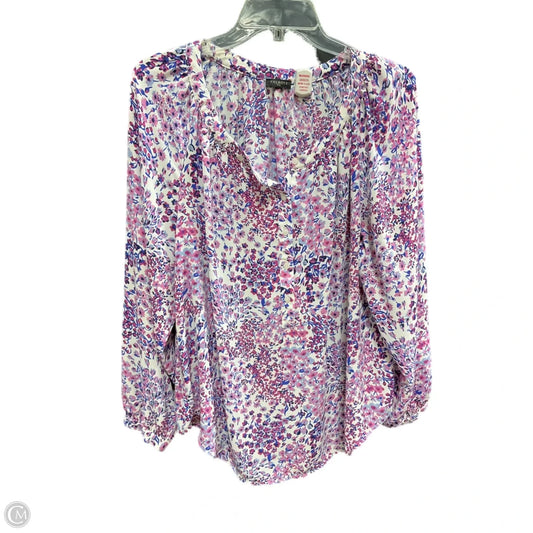 Top Long Sleeve By Talbots In Pink & Purple, Size: 1x