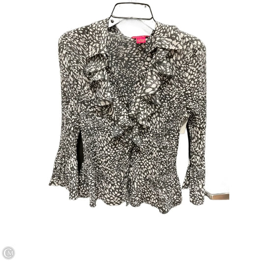 Top Long Sleeve By Sunny Leigh In Black & White, Size: L