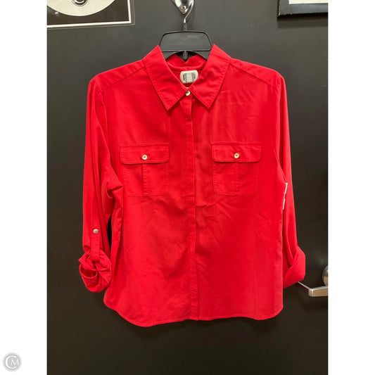 Blouse Long Sleeve By Chicos In Orange, Size: M