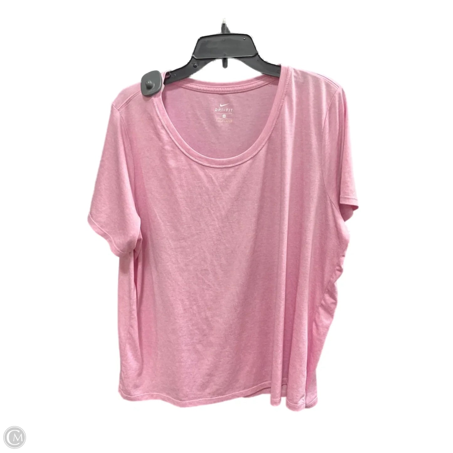 Athletic Top Short Sleeve By Nike In Pink, Size: 2x