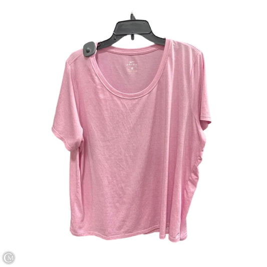 Athletic Top Short Sleeve By Nike In Pink, Size: 2x