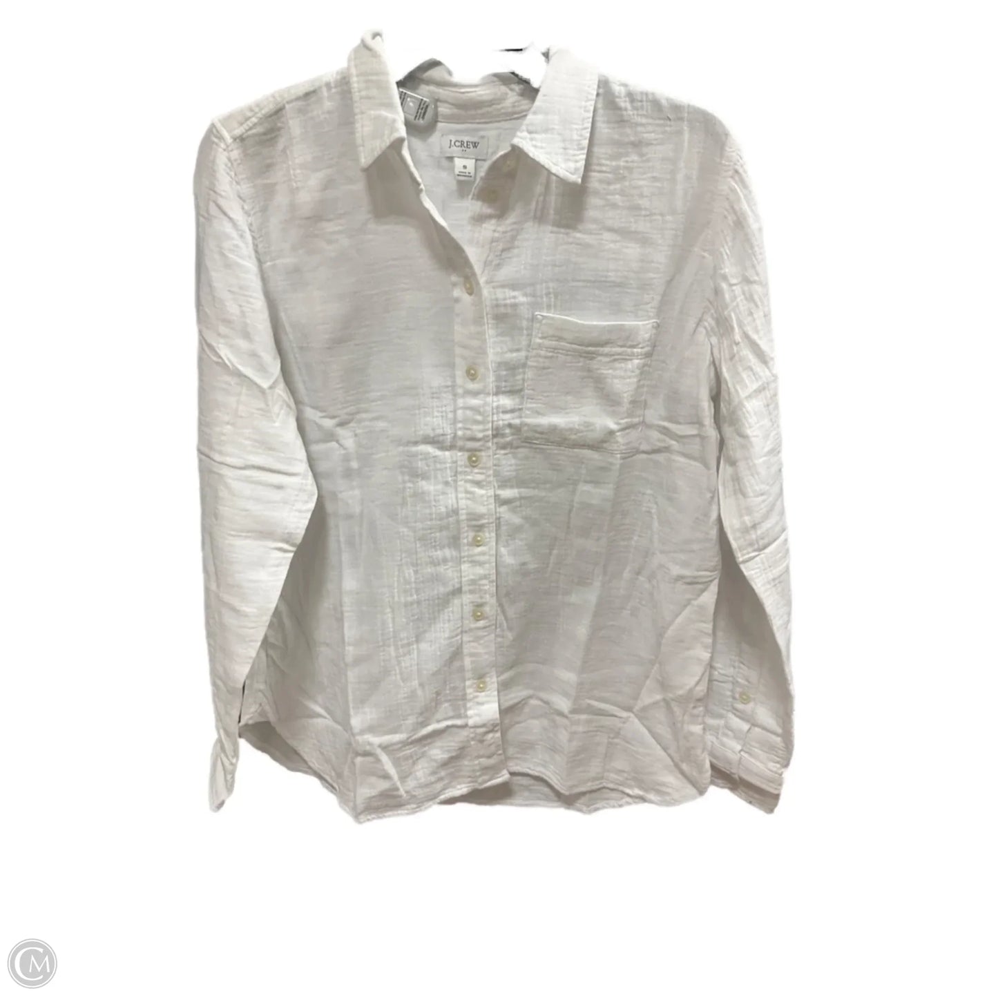 Blouse Long Sleeve By J. Crew In White, Size: S