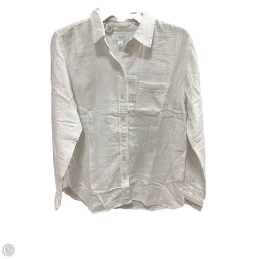 Blouse Long Sleeve By J. Crew In White, Size: S