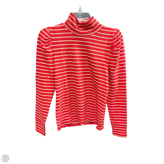 Top Long Sleeve By J. Crew In Gold & Red, Size: M