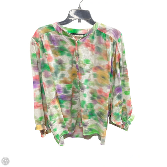 Top Long Sleeve By Pilcro In Multi-colored, Size: M