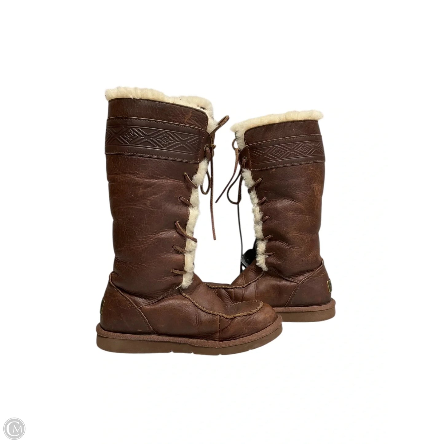 Boots Designer By Ugg In Brown, Size: 6