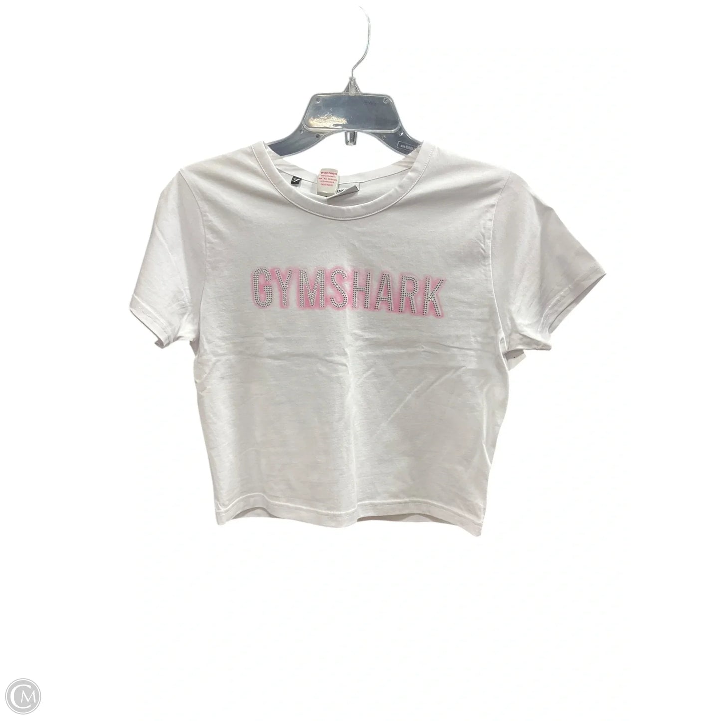 Athletic Top Short Sleeve By Gym Shark In Pink & White, Size: S