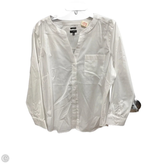 Top Long Sleeve By Talbots In White, Size: 18