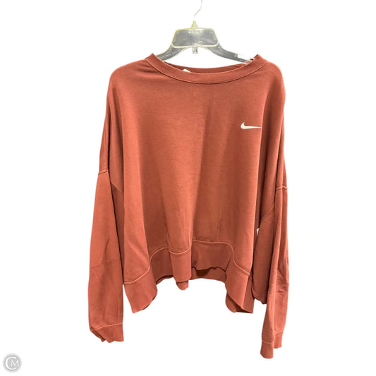 Athletic Sweatshirt Crewneck By Nike Apparel In Brown, Size: Xxl