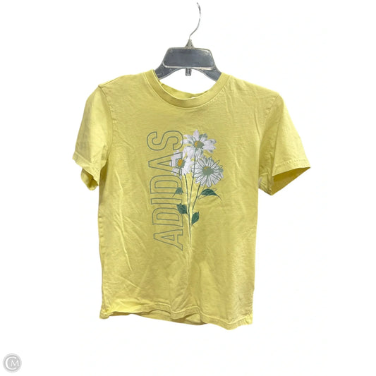 Athletic Top Short Sleeve By Adidas In Yellow, Size: S