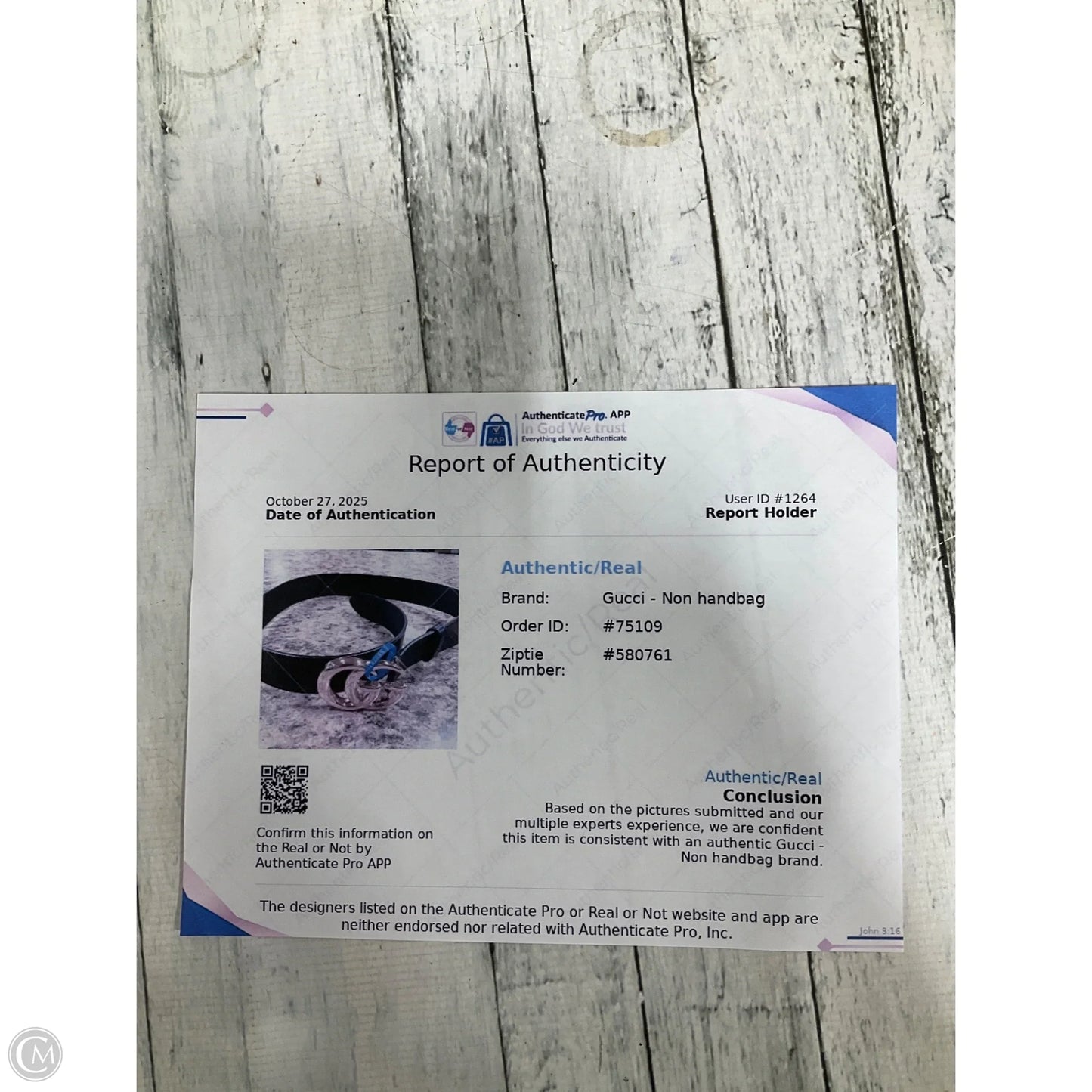 Belt Luxury Designer By Gucci, Size: Small