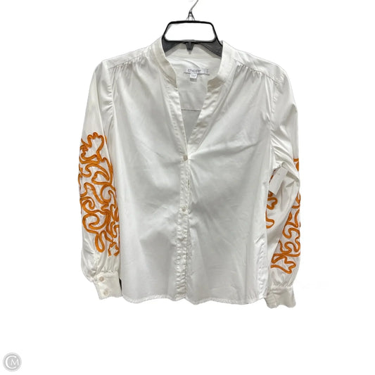 Top Long Sleeve By Chicos In Tan & White, Size: S